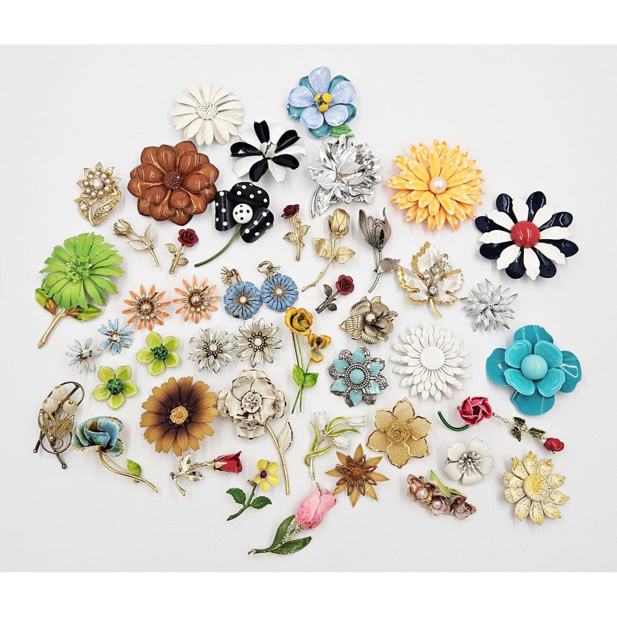 Costume Jewelry Flower Lot Jewelry 50/60&