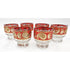 Culver Serveware Superb Culver Red Paisley 22k Gold Glassware Set of 6 Circa 1960s