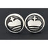 Danish Sterling Cufflinks Jewelry Vintage Artisan Scandinavian Style Sterling & Enamel Royal Crown Cufflinks