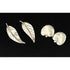 Danish Sterling Earrings Jewelry Set of Danish Sterling Silver Leaf Earrings 1950s
