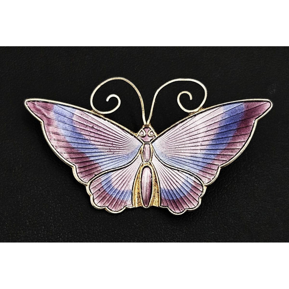 David Andersen Jewelry David Andersen Gilt Sterling Multi-Color Enamel HUGE Butterfly Brooch 1940s