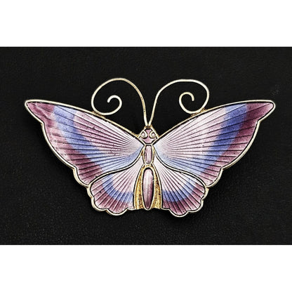 David Andersen Jewelry David Andersen Gilt Sterling Multi-Color Enamel HUGE Butterfly Brooch 1940s