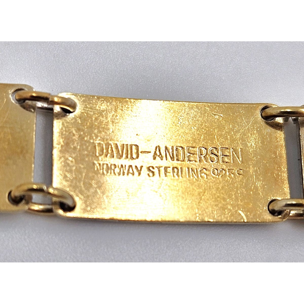 David Andersen Jewelry David Andersen Norway Sterling &amp; Enamel Art Deco Floral Panel Link Bracelet 40s