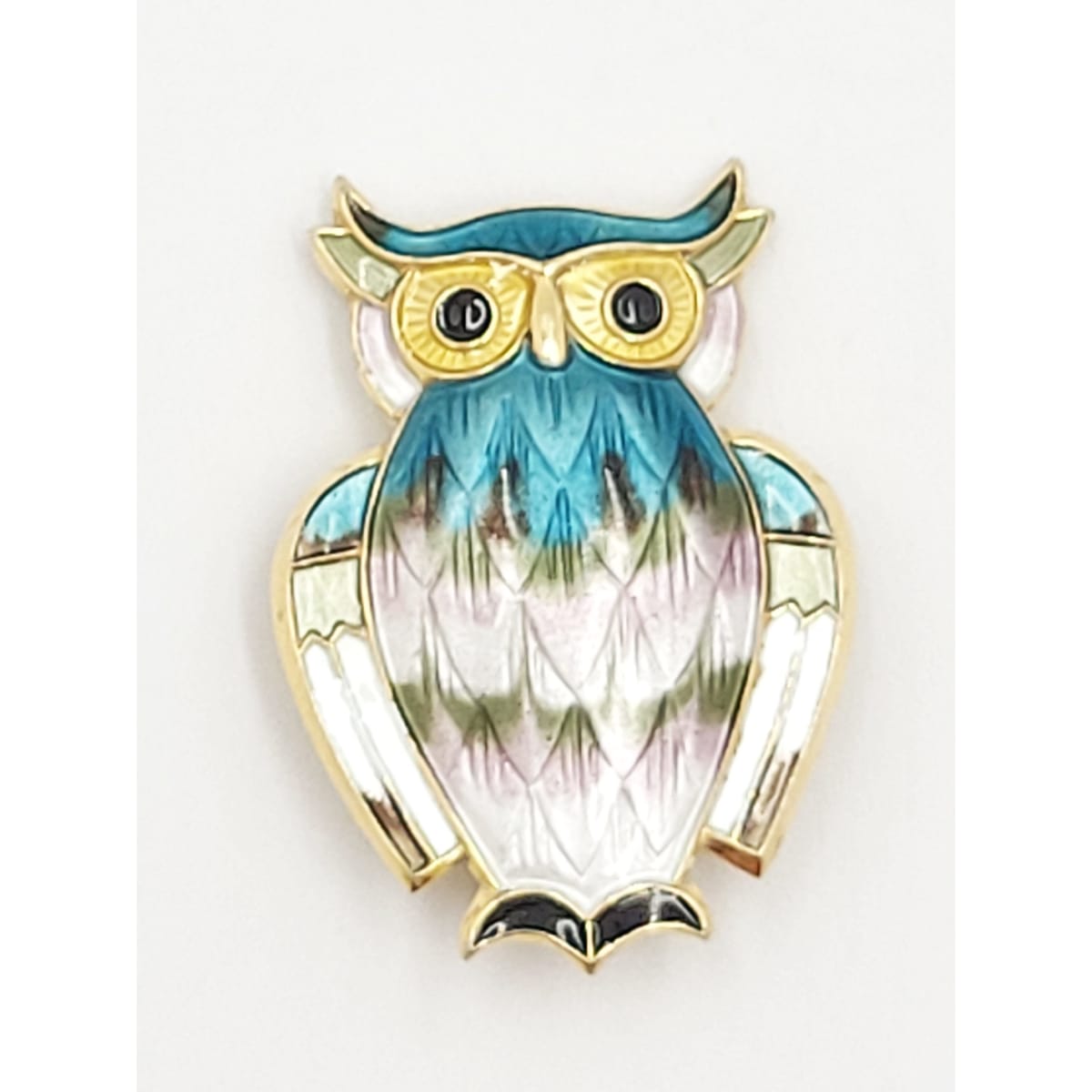 David Andersen Jewelry David Andersen Norway Sterling &amp; Enamel Owl Brooch Pin Pendant Circa 1950&