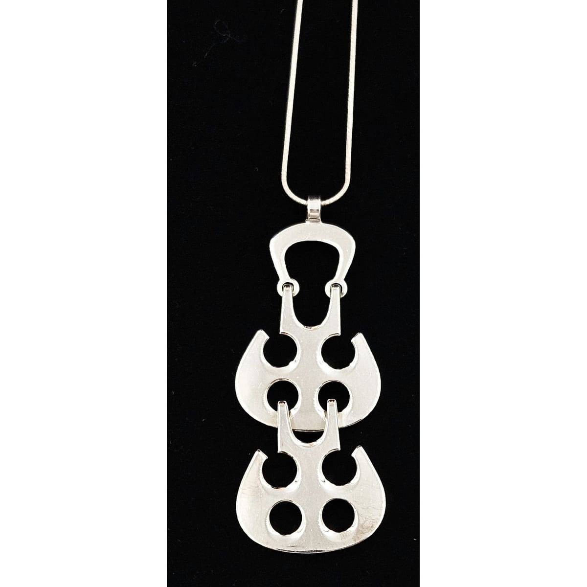 David Andersen Jewelry David Andersen Norway Sterling Kinetic Viking Articulating XL Necklace 1960s