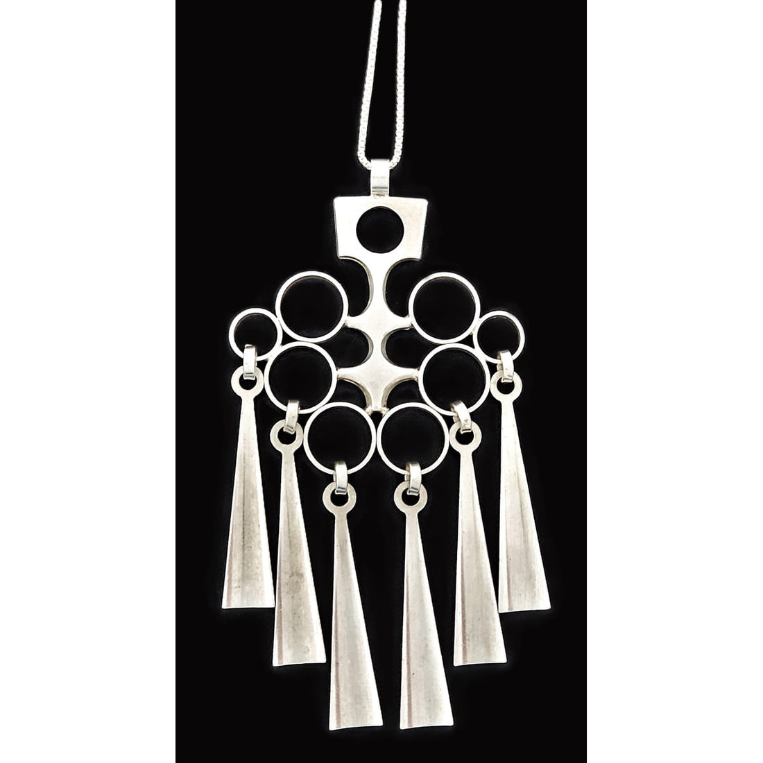 David Andersen Jewelry David Andersen Norway Sterling Modernist Extra Long Articulating Necklace 1960s