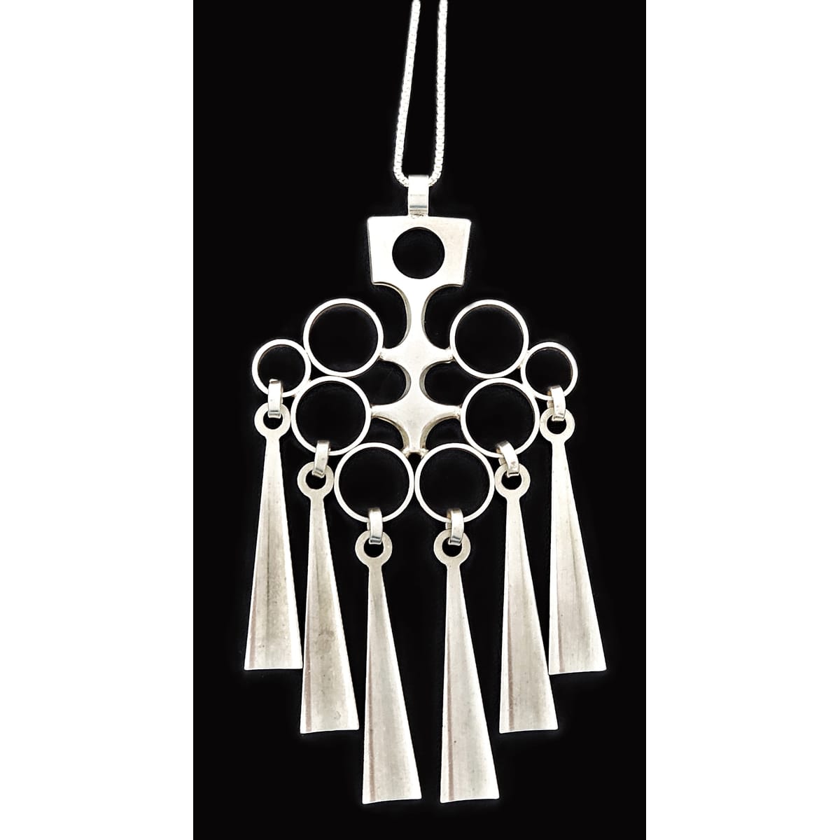 David Andersen Jewelry David Andersen Norway Sterling Modernist Extra Long Articulating Necklace 1960s