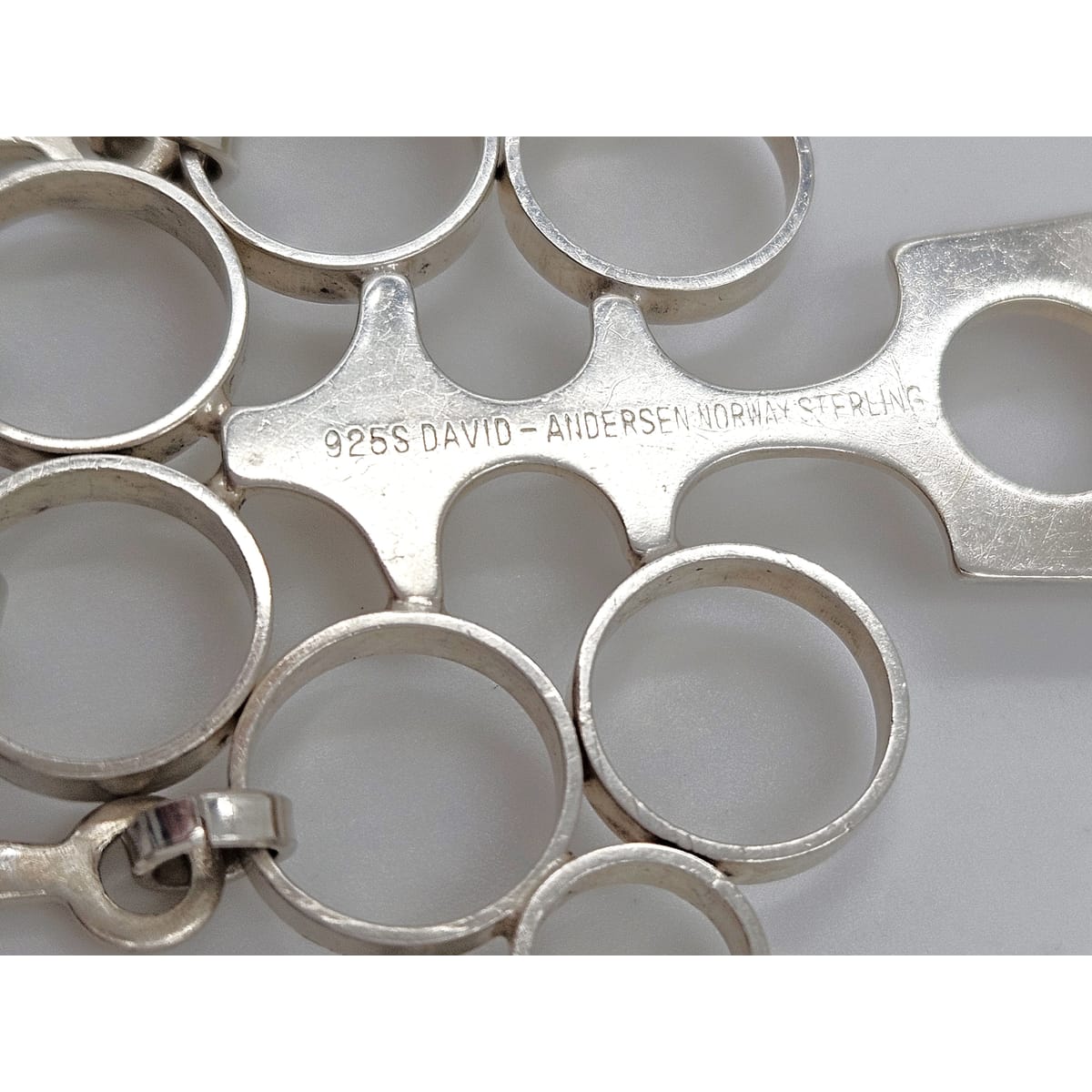 David Andersen Jewelry David Andersen Norway Sterling Modernist Extra Long Articulating Necklace 1960s