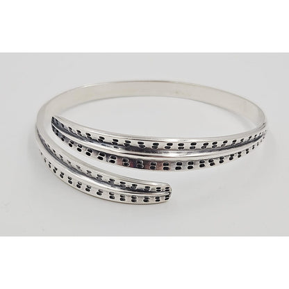 David Andersen Jewelry David Andersen Norway Sterling Viking Saga Series Bi-Pass Bangle Circa 1960&