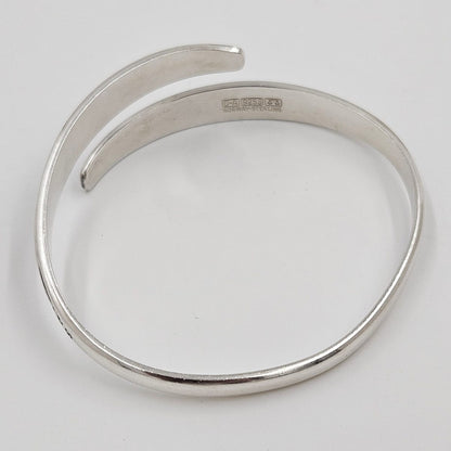 David Andersen Jewelry David Andersen Norway Sterling Viking Saga Series Bi-Pass Bangle Circa 1960&