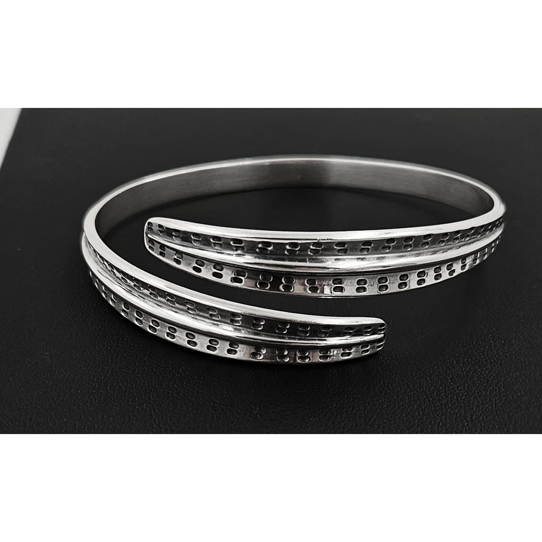 David Andersen Jewelry David Andersen Norway Sterling Viking Saga Series Bi-Pass Bangle Circa 1960&