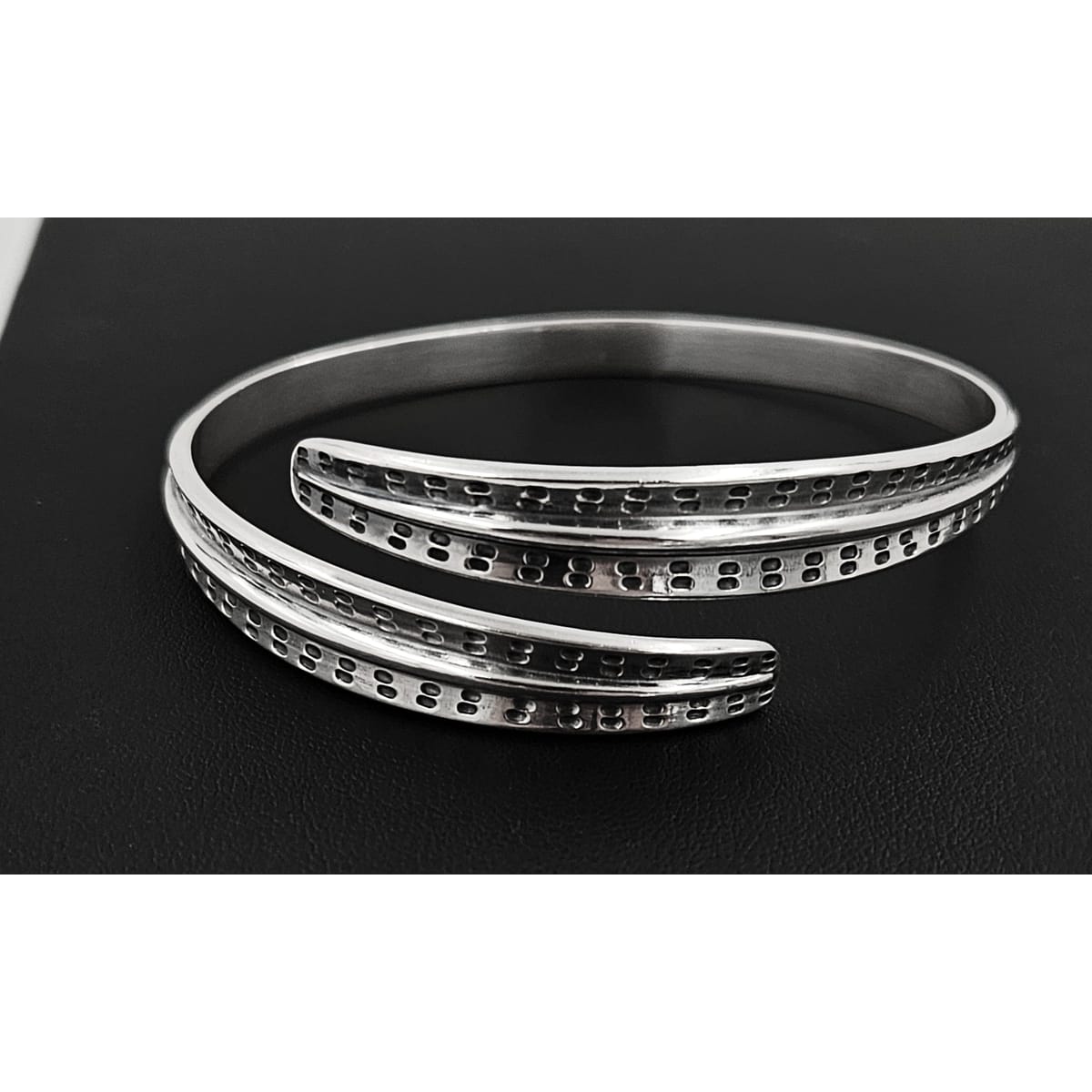 David Andersen Jewelry David Andersen Norway Sterling Viking Saga Series Bi-Pass Bangle Circa 1960&