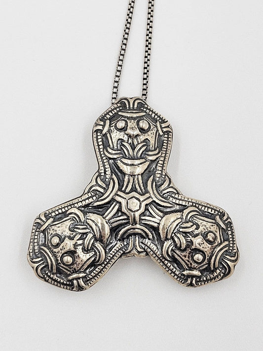 David Andersen Jewelry David Andersen Norway Sterling Viking Series Pendant Pin Necklace C. 1960s