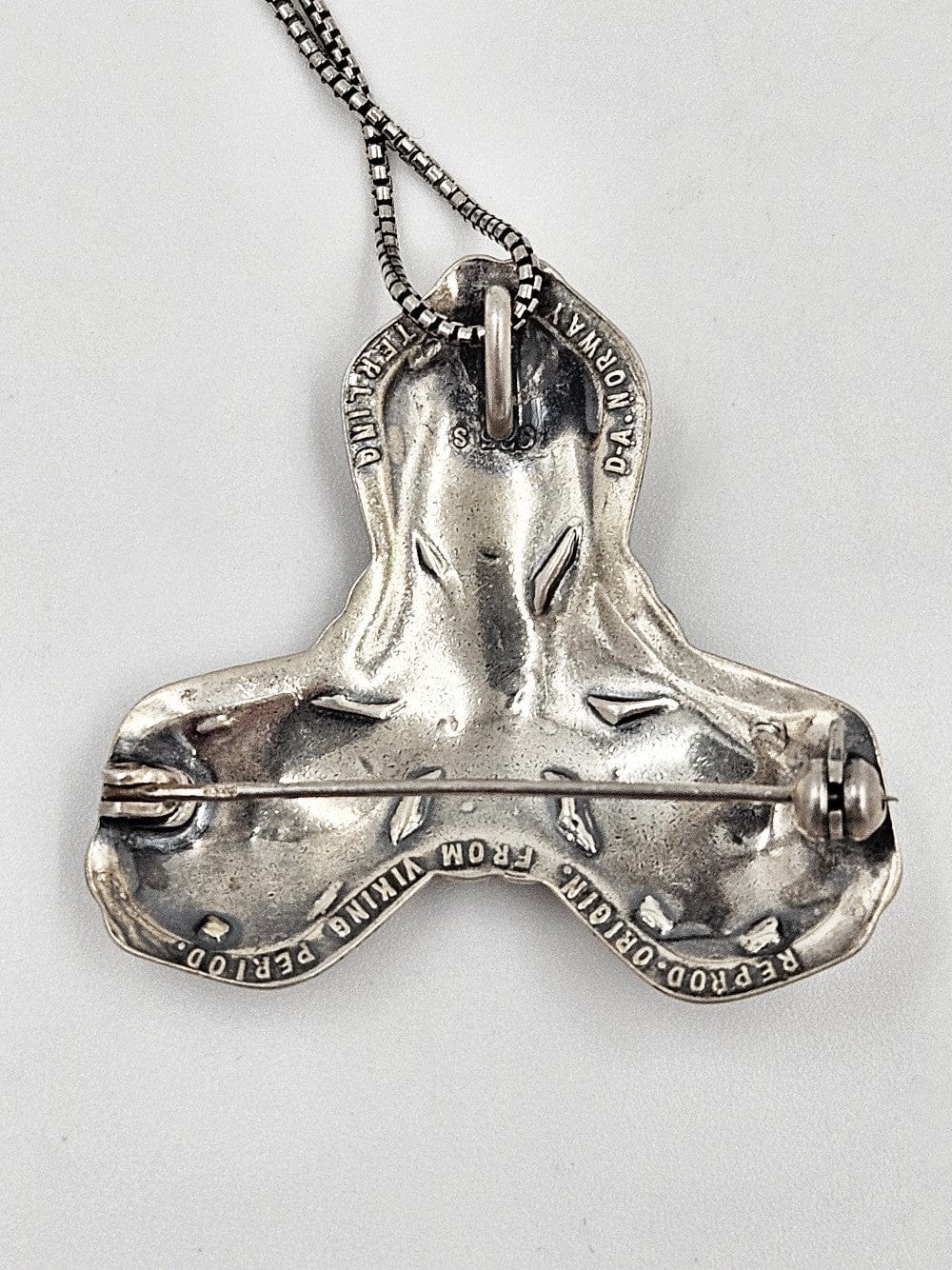 David Andersen Jewelry David Andersen Norway Sterling Viking Series Pendant Pin Necklace C. 1960s