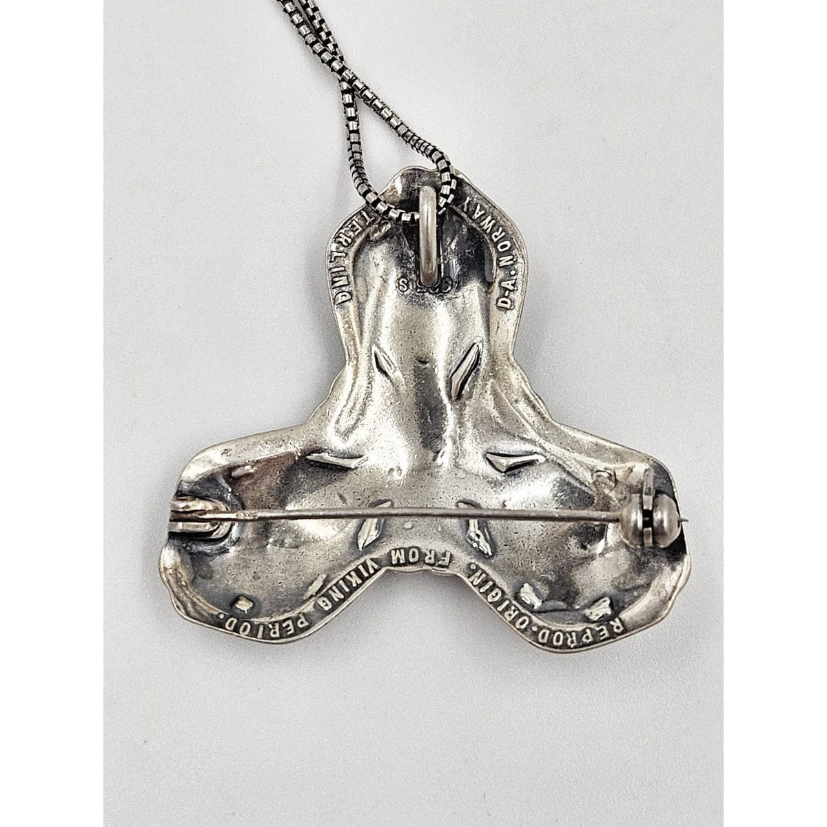 David Andersen Jewelry David Andersen Norway Sterling Viking Series Pendant Pin Necklace C. 1960s