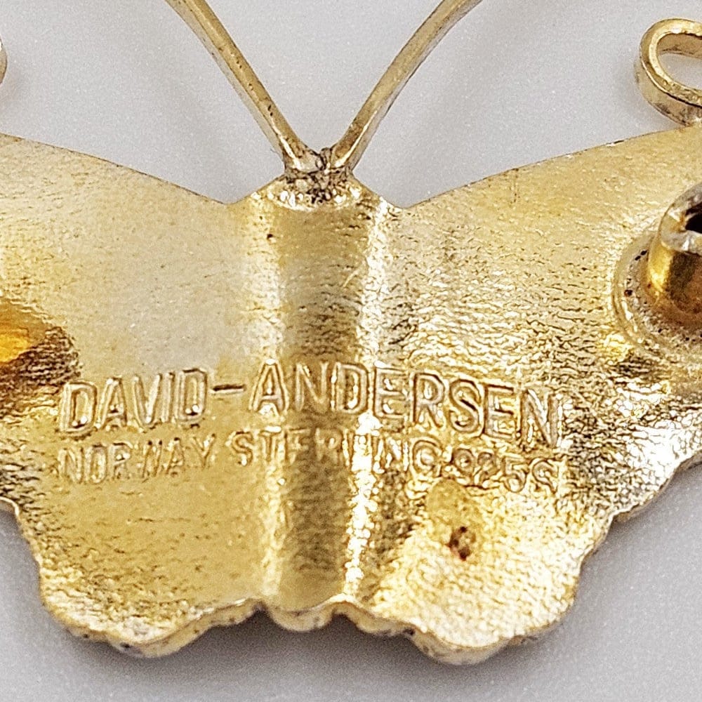 David Andersen Jewelry David Andersen Sterling Enamel Butterfly Brooch