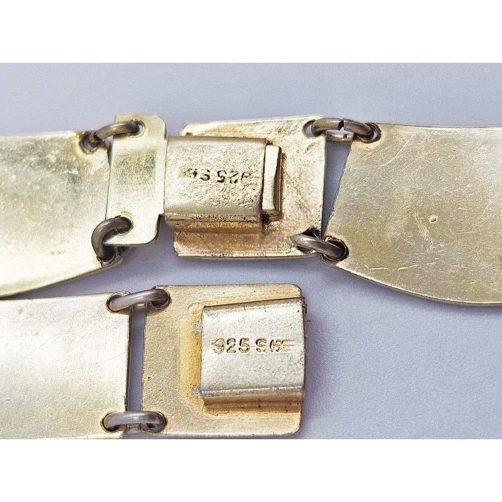 David Andersen Jewelry David Andersen Sterling Enamel Flower Bracelet Necklace Demi Parure Set 1910&