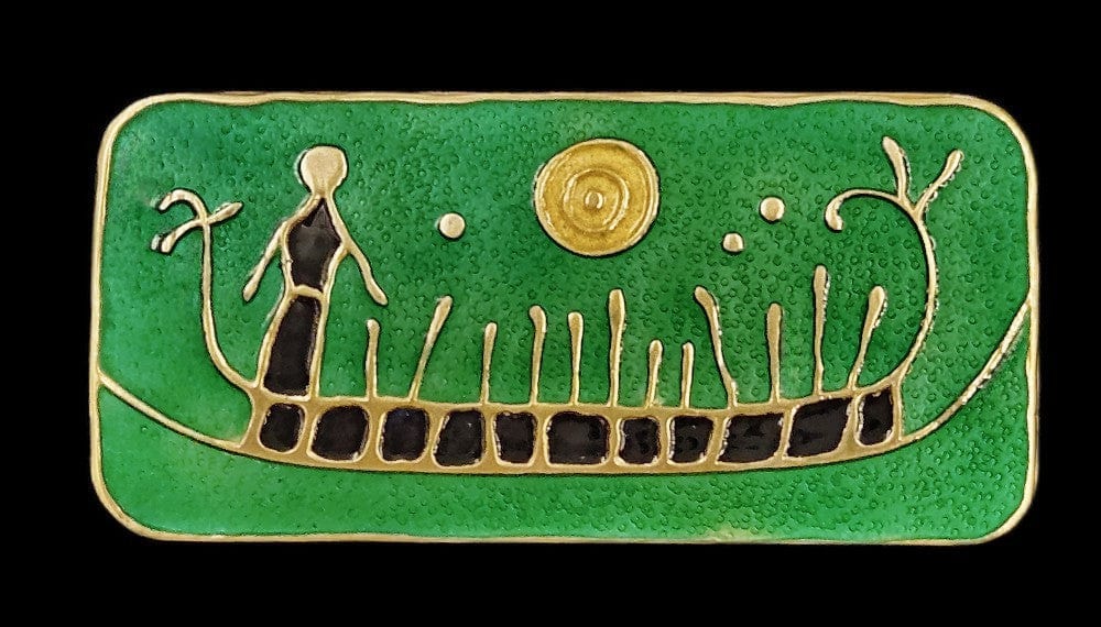 David Andersen Jewelry David Andersen Sterling Enamel Viking Hieroglyphics Brooch