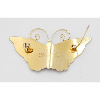 David Andersen Jewelry David Andersen Sterling Multi-Color Enamel LARGE Butterfly Brooch 1940s