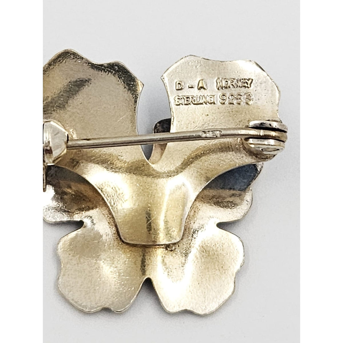 David Andersen Jewelry Norway David Andersen Sterling &amp; Enamel Pansy Flower Brooch Pendant 1940s
