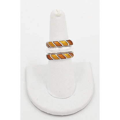 David Andersen Jewelry Norwegian David Andersen Sterling &amp; Blue Enamel Wrap Ring Circa 1960s