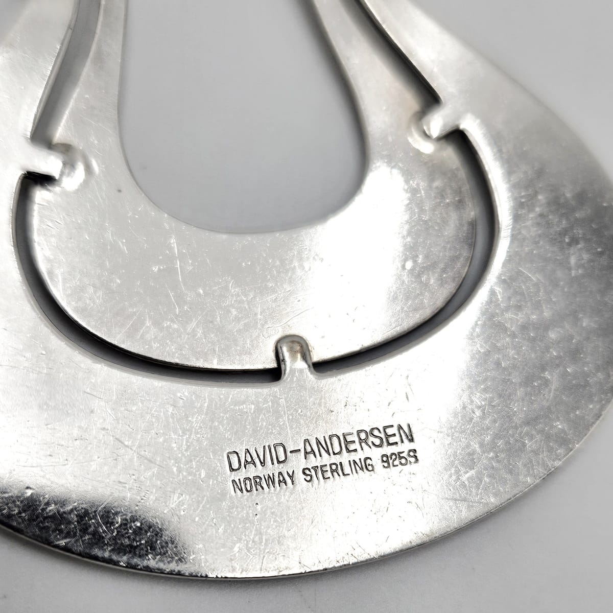 David Andersen Jewelry Norwegian David Andersen Sterling Modernist Large Long Viking Pendant 1950/60s