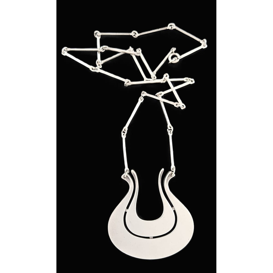David Andersen Jewelry Norwegian David Andersen Sterling Modernist Large Long Viking Pendant 1950/60s