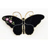 David Andersen Jewelry RARE David Andersen Gilt 925 Black w/Flowers Enamel Butterfly Brooch 1940s
