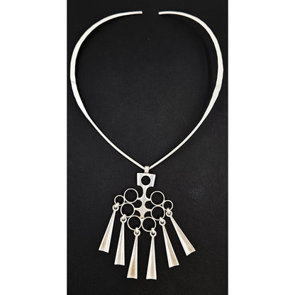 David Andersen Jewelry Rare David Andersen Norway Sterling Modernist XL Articulating Necklace 1960s