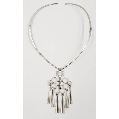 David Andersen Jewelry Rare David Andersen Norway Sterling Modernist XL Articulating Necklace 1960s