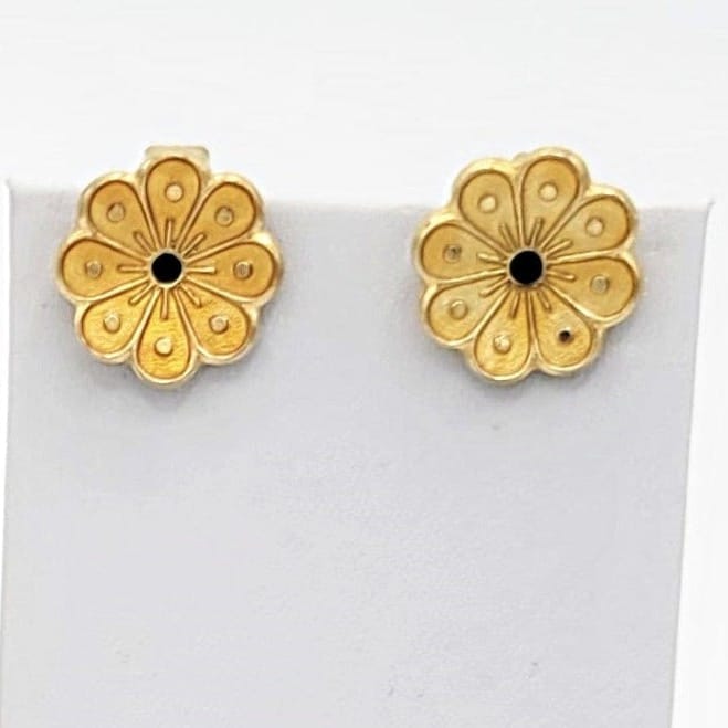 David Andersen Jewelry Rare David Andersen Sterling Enamel Art Deco Floral Earrings 1940s