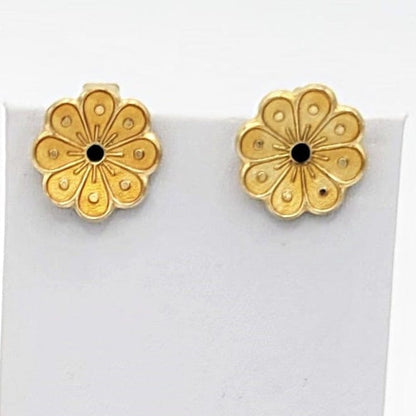David Andersen Jewelry Rare David Andersen Sterling Enamel Art Deco Floral Earrings 1940s