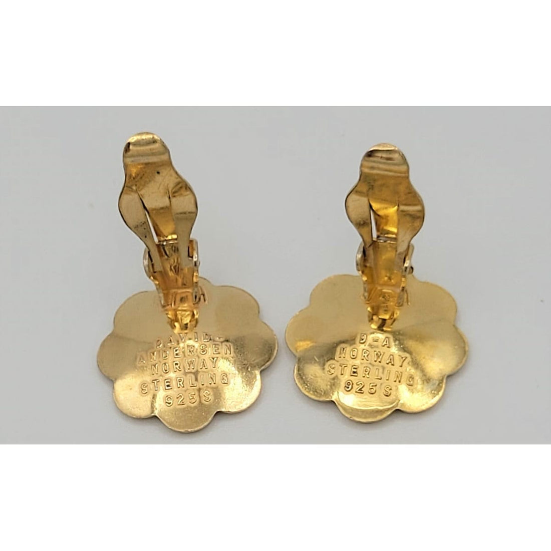 David Andersen Jewelry Rare David Andersen Sterling Enamel Art Deco Floral Earrings 1940s