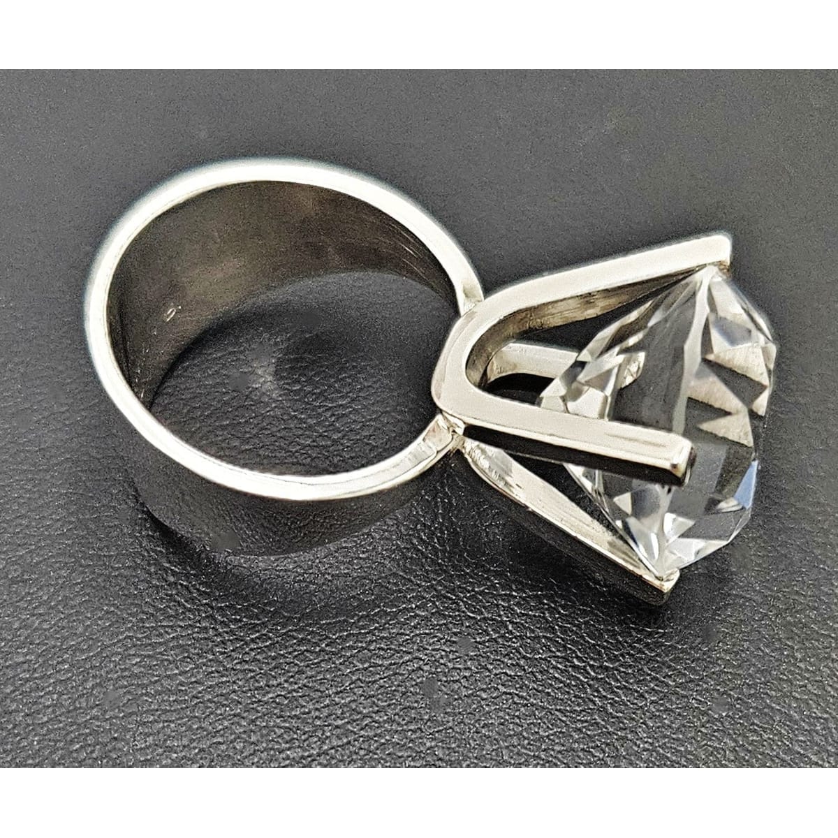 David Andersen Jewelry Superb David Andersen Norway Sterling Clear Quartz Statement Ring 1960s