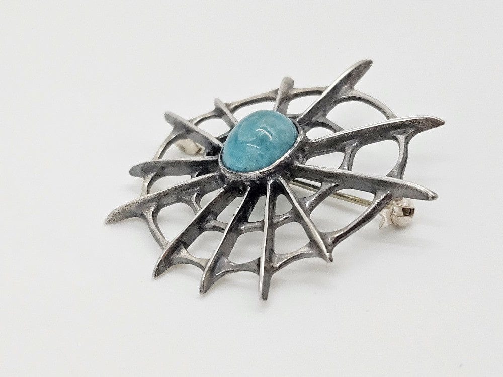 David Andersen Jewelry Superb Uni David Andersen Sterling Amazonite Spider Web Viking Circa 1960s