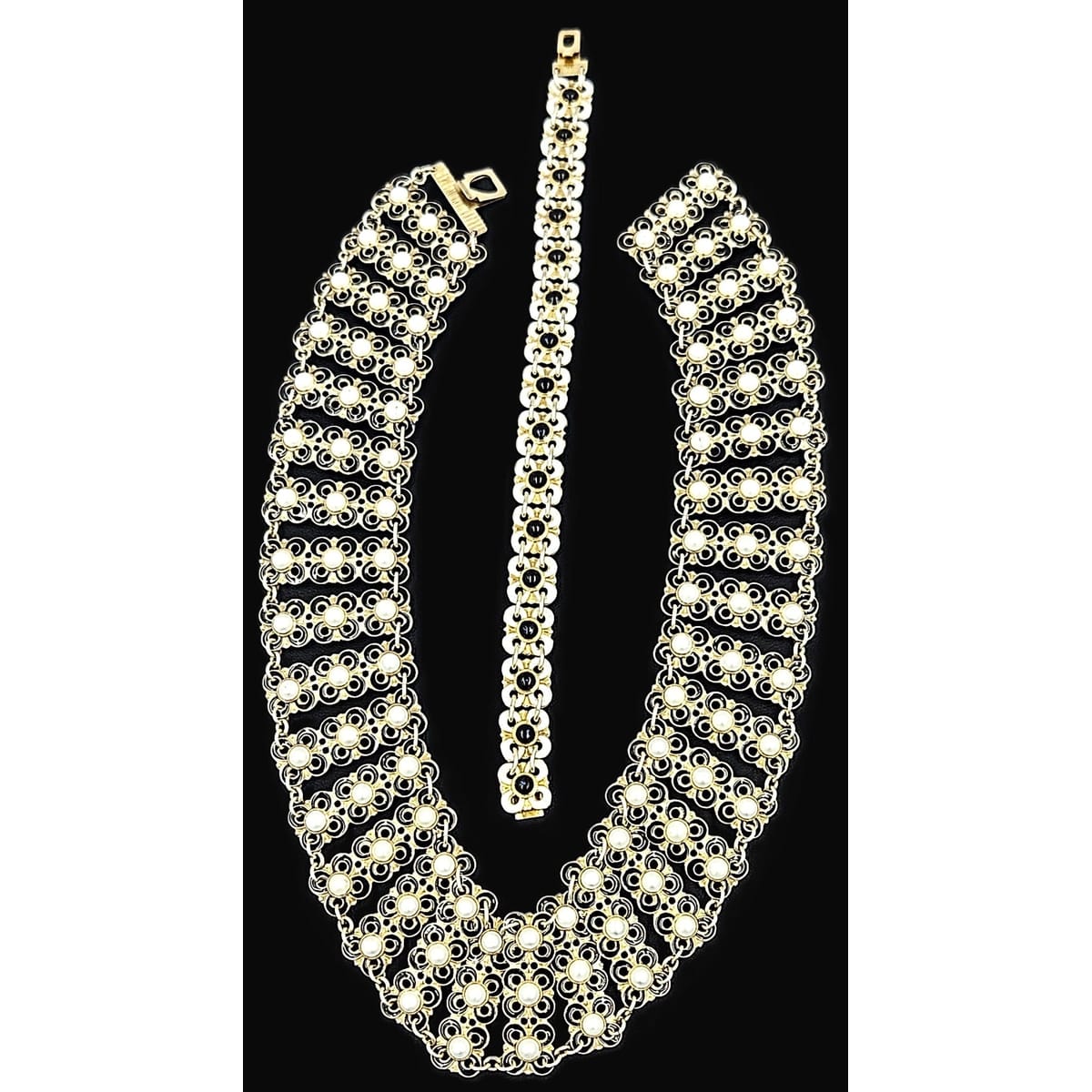 David Andersen Jewelry Willy Winnaess David Andersen Sterling Enamel Bracelet Necklace Set 1950s