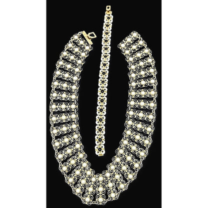 David Andersen Jewelry Willy Winnaess David Andersen Sterling Enamel Bracelet Necklace Set 1950s