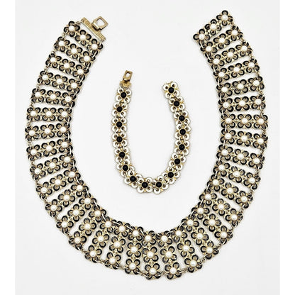 David Andersen Jewelry Willy Winnaess David Andersen Sterling Enamel Bracelet Necklace Set 1950s