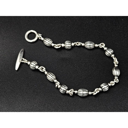 Denmark Jewelry Denmark Sterling Artisan Signed Panel Link Bracelet