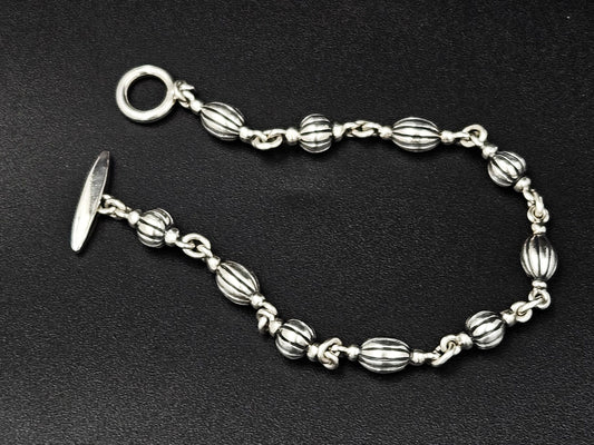 Denmark Jewelry Denmark Sterling Artisan Signed Panel Link Bracelet