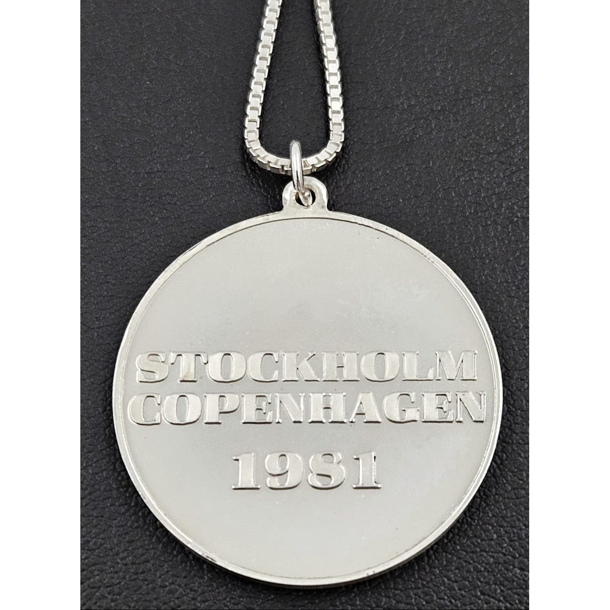 Denmark Sterling Necklace Jewelry Denmark + Sweden Large Sterling Silver Mermaid Coin Pendant Necklace 1981