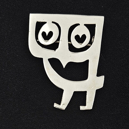 E Mik Jewelry US Artisan E Mik Sterling Silver Abstract Modernist Brooch Pin