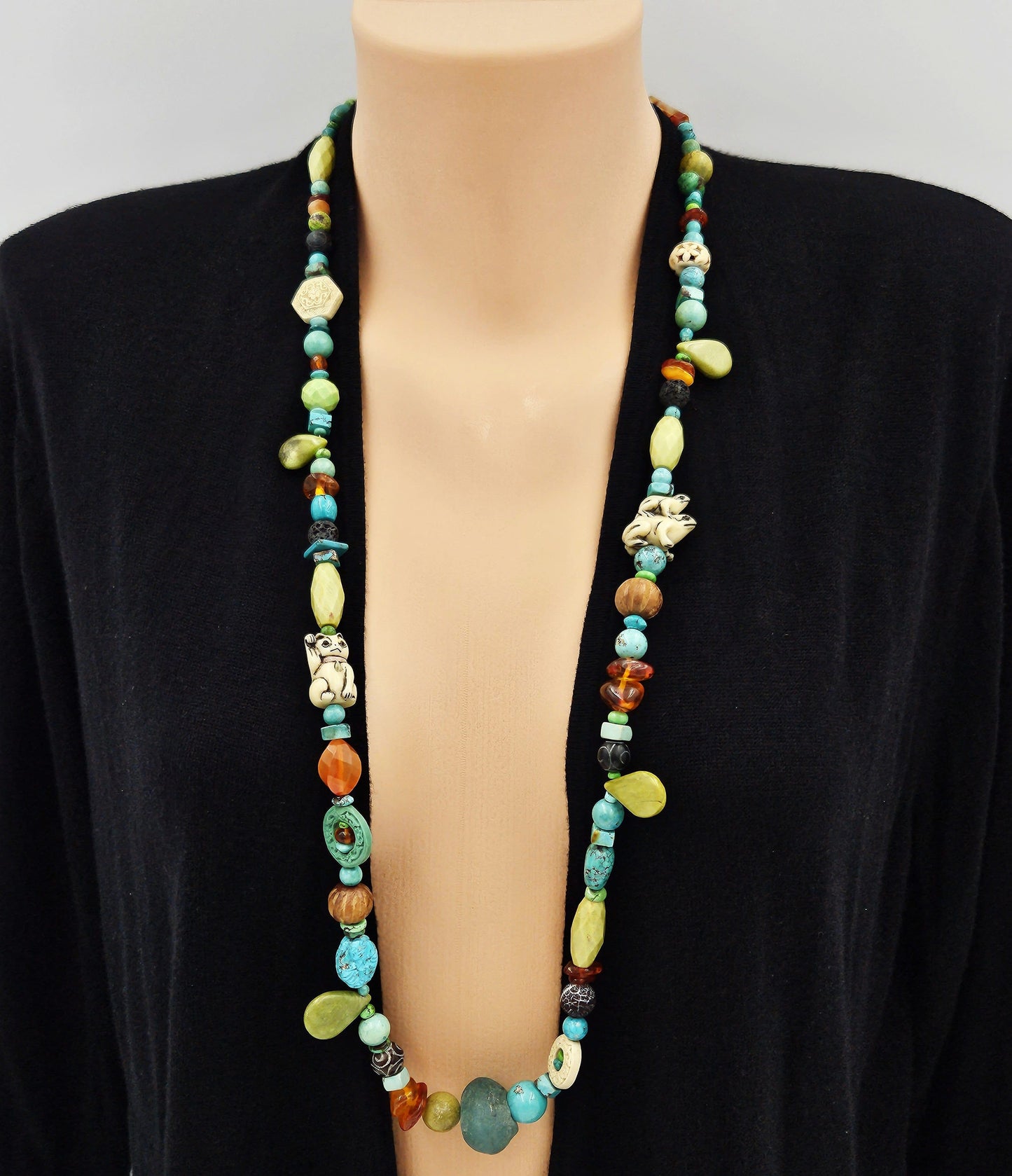 Echo of the Dreamer Jewelry Designer Echo of the Dreamer Sterling & Stones Runway Necklace