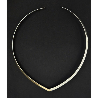 Ed Levin Jewelry Ed Levin Vintage Abstract Modernist Sterling 14K Gold Torque Necklace