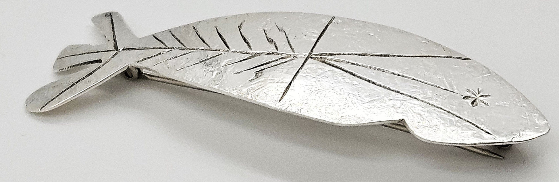 Ed Levin Jewelry Estate Find Rare Ed Levin Modernist Naturalism Sterling Fish Brooch C. 1960s