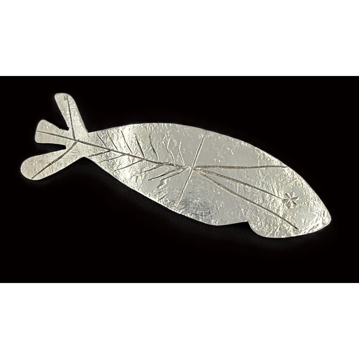 Ed Levin Jewelry Estate Find Rare Ed Levin Modernist Naturalism Sterling Fish Brooch C. 1960s