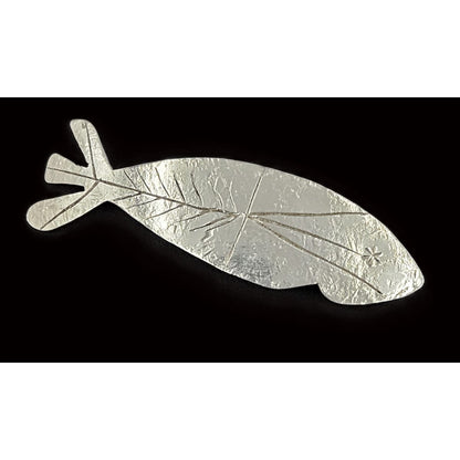Ed Levin Jewelry Estate Find Rare Ed Levin Modernist Naturalism Sterling Fish Brooch C. 1960s