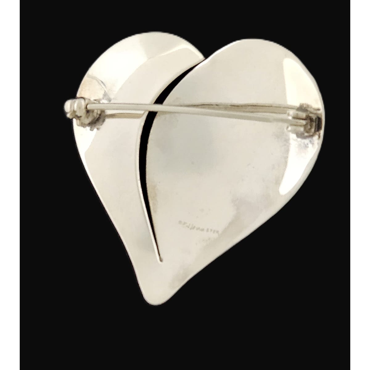 Ed Levin Jewelry Iconic Ed Levin Modernist Sterling Silver 3D Heart Brooch Circa 1980/90s