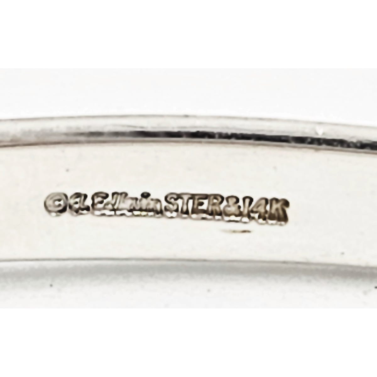 Ed Levin Jewelry RARE Ed Levin Sterling 14K Gold Blue Topaz Top Hinge Bangle Bracelet 1980s