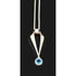 Ed Levin Jewelry Retired Ed Levin Sterling Silver & Blue Topaz Modernist Pendant Necklace 1990s